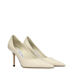 Jimmy Choo Beige Leather High Heel Pumps