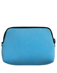 Dolce & Gabbana Blue Nylon DG Logo Print Clutch Zip Women Borse Pouch Bag