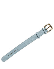 Dolce & Gabbana Blue Embossed Leather Gold Buckle Belt Strap Bracelet