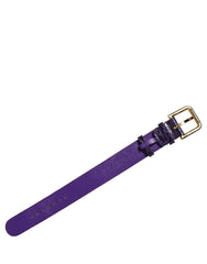 Dolce & Gabbana Violet Embossed Leather Gold Buckle Belt Strap Bracelet