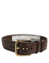 Dolce & Gabbana Brown Calfskin Leather Gold Buckle Belt Strap Bracelet