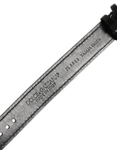 Dolce & Gabbana Black Textured Leather Gold Buckle Belt Strap Bracelet