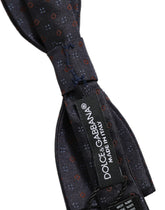 Dolce & Gabbana Dark Blue Diamond Pattern Adjustable Neck Papillon Bow Tie