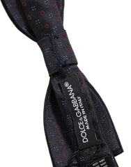 Dolce & Gabbana Black Diamond Pattern Adjustable Neck Papillon Bow Tie