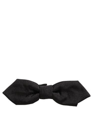 Dolce & Gabbana Men Black 100% Silk Adjustable Neck Papillon Bow Tie