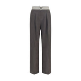 Versace Gray Wool Oves Aries Pants