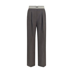 Versace Gray Wool Oves Aries Pants