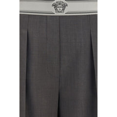 Versace Gray Wool Oves Aries Pants