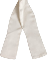 Dolce & Gabbana Men White 100% Silk Adjustable Neck Papillon Bow Tie
