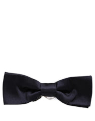Dolce & Gabbana Men Dark Blue 100% Silk Adjustable Neck Papillon Bow Tie