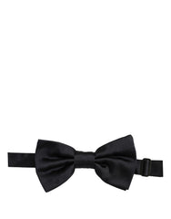 Dolce & Gabbana Men Black 100% Silk Adjustable Neck Papillon Bow Tie