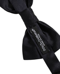 Dolce & Gabbana Men Black 100% Silk Adjustable Neck Papillon Bow Tie