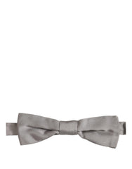 Dolce & Gabbana Men Gray 100% Silk Adjustable Neck Papillon Bow Tie