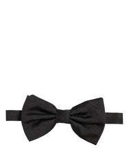 Dolce & Gabbana Men Black 100% Silk Adjustable Neck Papillon Bow Tie