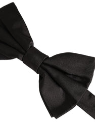 Dolce & Gabbana Men Black 100% Silk Adjustable Neck Papillon Bow Tie