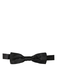 Dolce & Gabbana Men Black 100% Silk Adjustable Neck Papillon Bow Tie