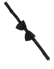 Dolce & Gabbana Men Black Silk Brocade Adjustable Neck Papillon Bow Tie