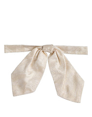 Dolce & Gabbana Men Ivory Paisley SIlk Adjustable Neck Papillon Bow Tie