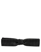 Dolce & Gabbana Black White Polka Dot Adjustable Neck Papillon Bow Tie