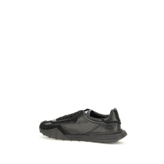 Dolce & Gabbana Black Calf Leather Bos Taurus Athletic Sneakers