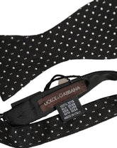 Dolce & Gabbana Black White Polka Dot Adjustable Neck Papillon Bow Tie