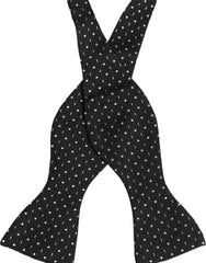 Dolce & Gabbana Black White Polka Dot Adjustable Neck Papillon Bow Tie