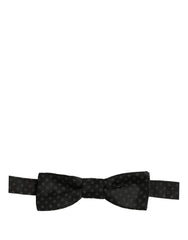 Dolce & Gabbana Black Diamond Pattern Adjustable Neck Papillon Bow Tie