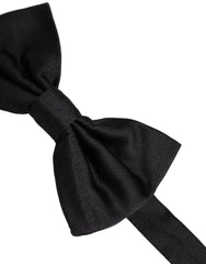 Dolce & Gabbana Men Black 100% Silk Adjustable Neck Papillon Bow Tie