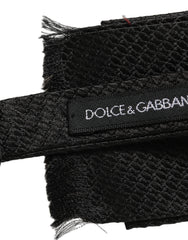 Dolce & Gabbana Men Black 100% SIlk Adjustable Neck Papillon Bow Tie