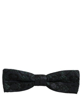 Dolce & Gabbana Men Black Green Paisley Adjustable Neck Papillon Bow Tie
