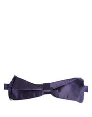 Dolce & Gabbana Men Purple 100% Silk Adjustable Neck Papillon Bow Tie