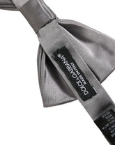 Dolce & Gabbana Men Gray 100% Silk Adjustable Neck Papillon Bow Tie