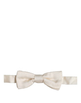 Dolce & Gabbana Men Off White 100% Silk Adjustable Neck Papillon Bow Tie