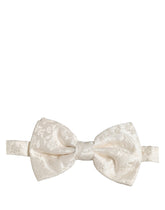 Dolce & Gabbana Men White Floral Silk Adjustable Neck Papillon BowTie