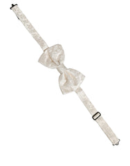 Dolce & Gabbana Men White Floral Silk Adjustable Neck Papillon Bow Tie