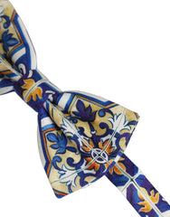 Dolce & Gabbana Men Multicolor Majolica Adjustable Neck Papillon Bow Tie