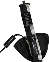 Dolce & Gabbana Black Silver 100% Silk Adjustable Neck Papillon Bow Tie