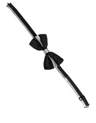 Dolce & Gabbana Black Silver 100% Silk Adjustable Neck Papillon Bow Tie