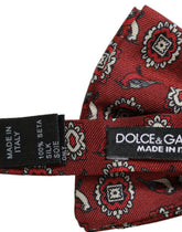 Dolce & Gabbana Men Bordeaux Floral Adjustable Neck Papillon Bow Tie