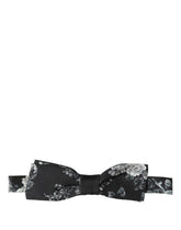 Dolce & Gabbana Black Floral Silk Adjustable Neck Men Papillon Bow Tie
