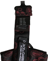 Dolce & Gabbana Burgundy Paisley Silk Adjustable Neck Papillon Bow Tie