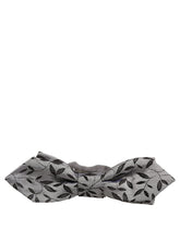 Dolce & Gabbana Men Gray Abstract Silk Adjustable Neck Papillon Bow Tie