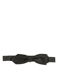 Dolce & Gabbana Men Black Dotted Silk Adjustable Neck Papillon Bow Tie