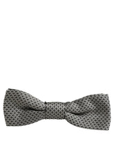 Dolce & Gabbana Men Gray Silk Patterned Adjustable Neck Papillon Bow Tie