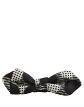 Dolce & Gabbana Dark Gray White Checkered Adjustable Neck Papillon Bow Tie