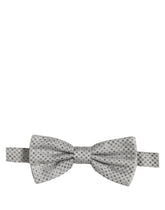 Dolce & Gabbana Men Black Gray Polka Dot Adjustable Neck Papillon Bow Tie
