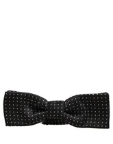 Dolce & Gabbana Black White Polka Dot Adjustable Neck Papillon Bow Tie