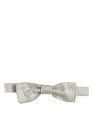 Dolce & Gabbana Men White 100% Silk Adjustable Neck Papillon Bow Tie