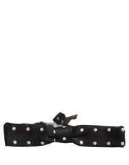 Dolce & Gabbana Black White Polka Dot Adjustable Neck Papillon Bow Tie