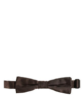 Dolce & Gabbana Men Brown 100% Silk Adjustable Neck Papillon Bow Tie